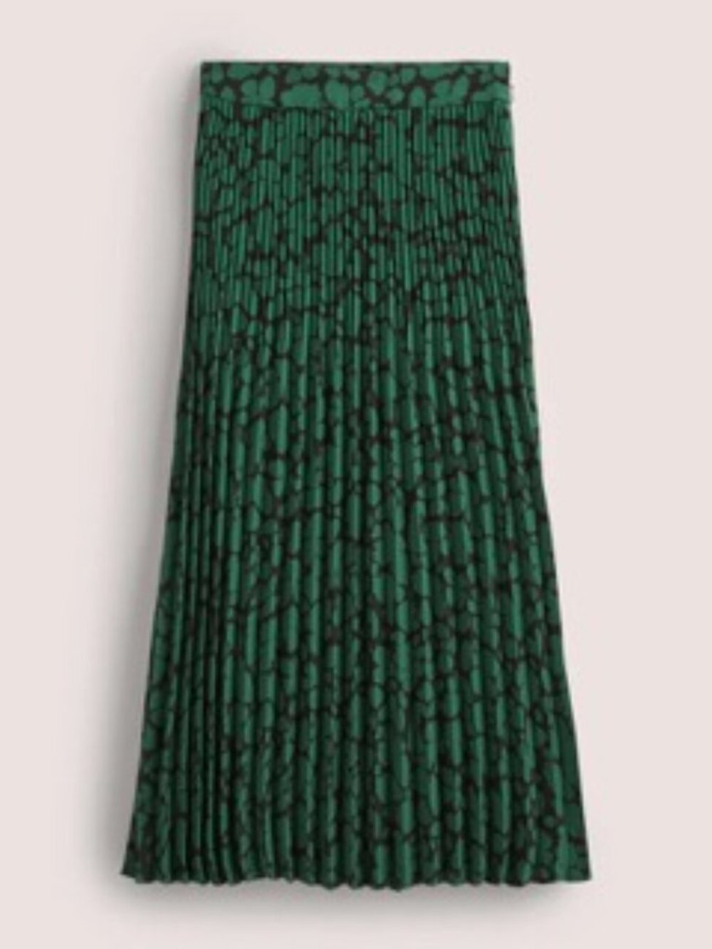 BODEN Green & Black Pleated Crepe Midi Skirt - Brand New - Size 10 - Picture 5 of 13